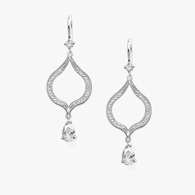 Stylish Drop Cutout Dangler Diamond Earrings