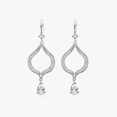 Stylish Drop Cutout Dangler Diamond Earrings